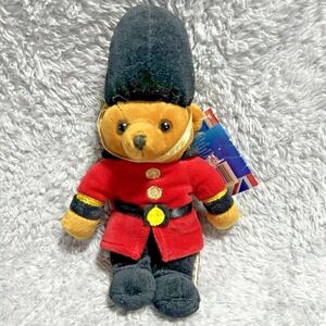 Keel Toys British Royal Guard Bear Plush Red Coat Black Hat 8" Stuffed Animal